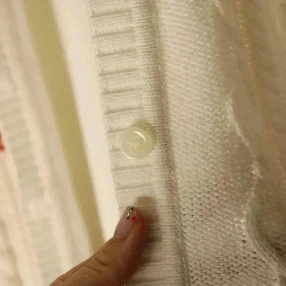 Liz Claiborne Lizsport m 100% Cotton knitted floral cardigans cottage sweater - Picture 7 of 16